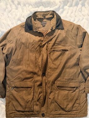 St Johns Bay Barn Coat Mens XXL Brown Quilted Lined Field Utility Jacket Y2K